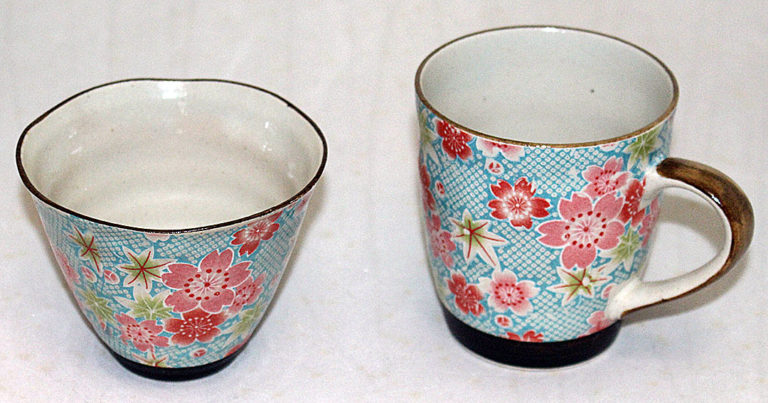Ceramic Cup and Mug with floral pattern