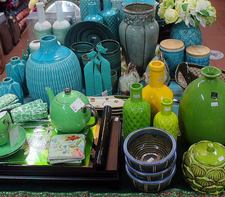 Blue and Green Display